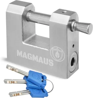 Magmaus® RTL60 Heavy Duty Lock for Shipping Container - [Weatherproof] - Secure Outdoor Lock for Storage Unit, Gate, Shed, Fence, Door - 3 Keys