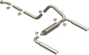 MagnaFlow Cat-Back Performance Exhaust System 16829 - Street Series, Stainless Steel 3in Main Piping, Dual Split Rear Exit, Polished Finish 3.5in Exhaust Tip - American Muscle Performance Exhaust Kit