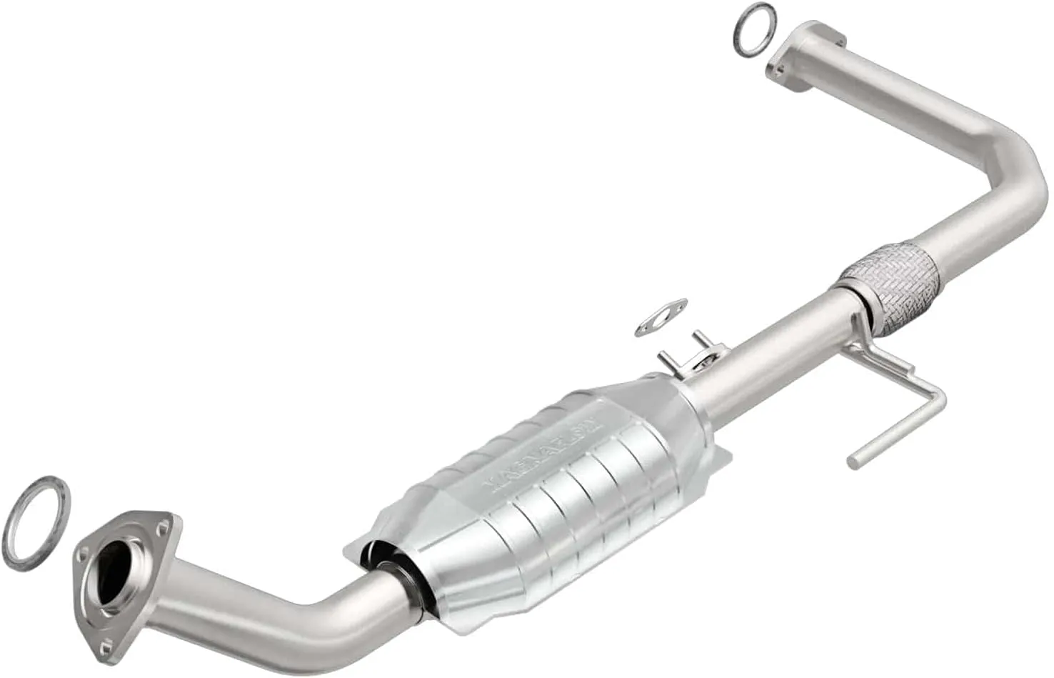 MagnaFlow Direct-Fit Catalytic Converter HM Grade Federal/EPA Compliant 24404 - Stainless Steel 2in Main Piping, 46.8in Overall Length, No O2 Sensor - Tundra Truck HM Replacement