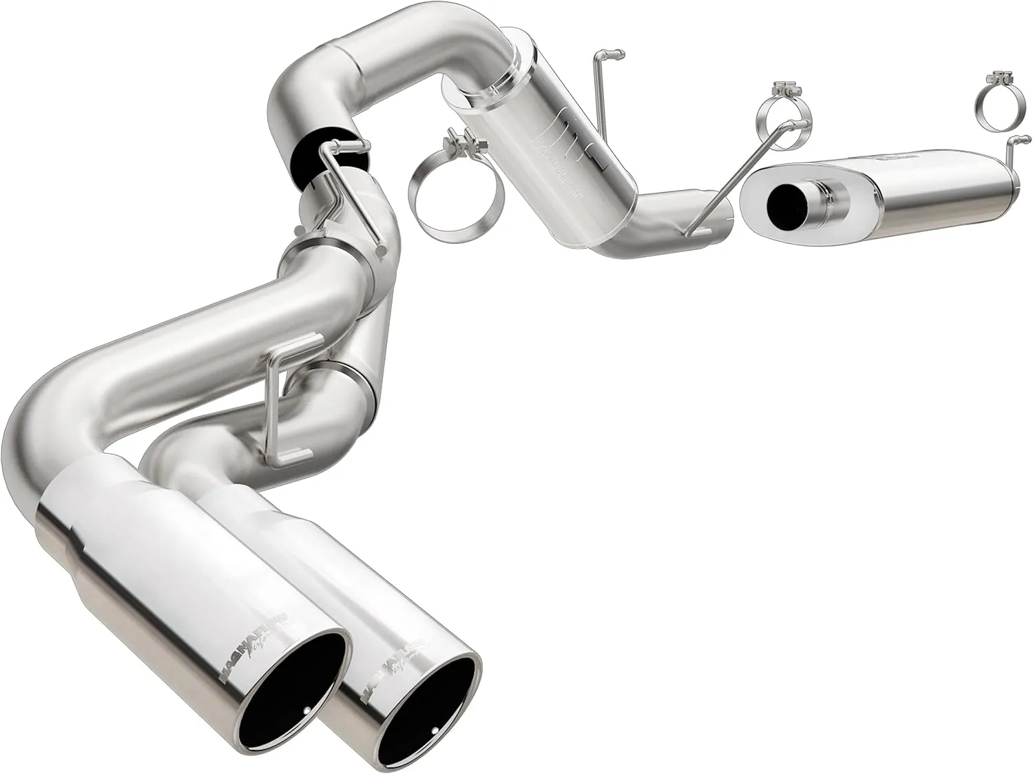 MagnaFlow Performance Exhaust System 15333: Cat-Back, Street Series, For 2014-2024 Ram 2500, For 2014-2024 Ram 3500, Dual Same Side Behind Passenger Rear Tire Exit