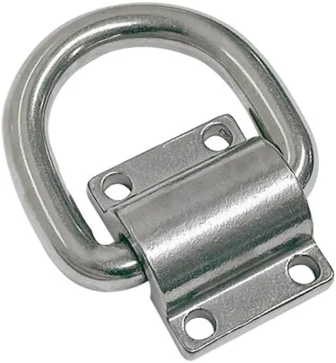 Marine Boat Stainless Steel 316 5/8" Bolt-On Lashing Ring D-Ring Anchor Tie Down
