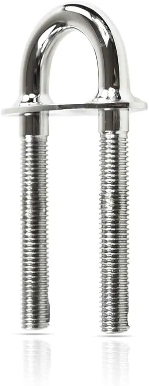 MARINE CITY Welding Plate Bow Eye U-Bolt – Stainless Steel, 5-1/4” Length, 1/2” Thread, Include Nuts & Washer, Ideal for Marines, Boats, Yachts, Accessory Hardware