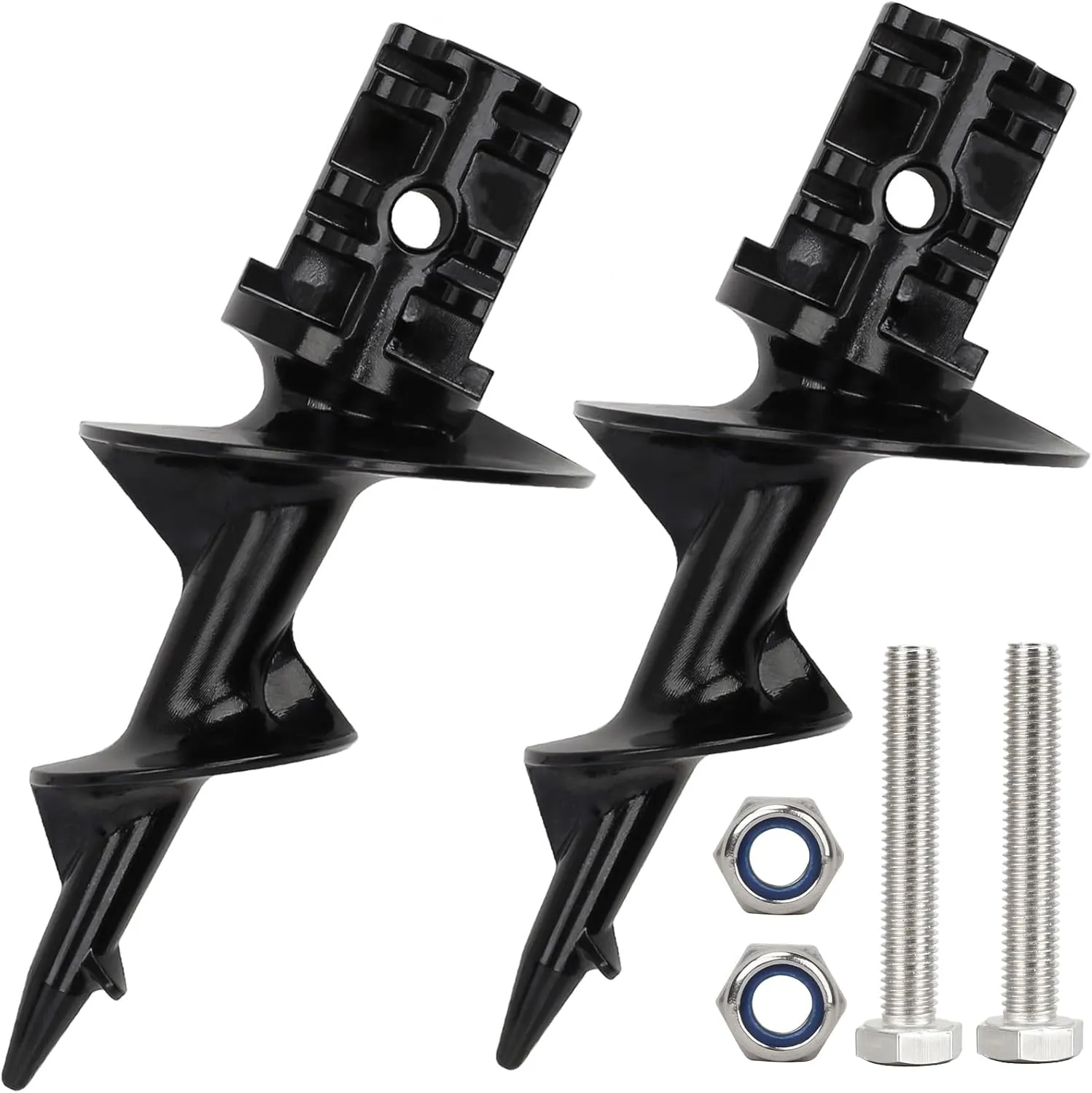 MATINA Sand Anchor for Boat, Dock Auger for Making Sandbar Anchor or Floating Dock Hardware, Sand Auger with Stainless Steel Bolts and Nuts for 1.5" Schedule 40 PVC Tubing Anchor or Dock Post, 2 Pack
