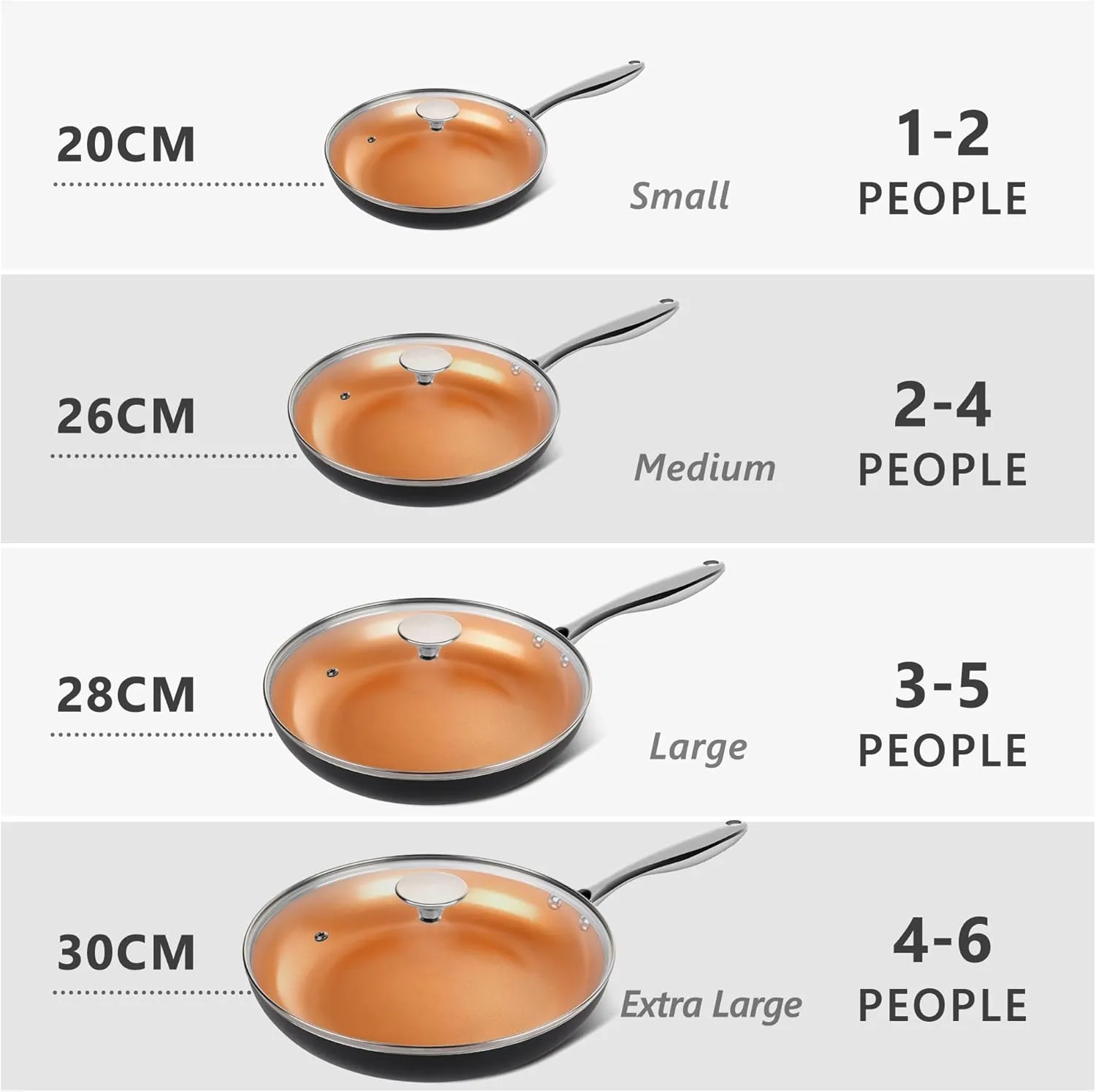 MICHELANGELO Frying Pan with Lid, Nonstick 8 Inch Frying Pan with Ceramic Titanium Coating, Copper Frying Pan with Lid, Small Frying Pan 8 Inch, Nonstick Frying Pans
