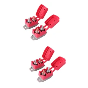 Mobestech 4 Pcs Circuit Breaker for Double Batteries 12v/24v Red Cover Boat Car Reset Circuit Breaker Boot