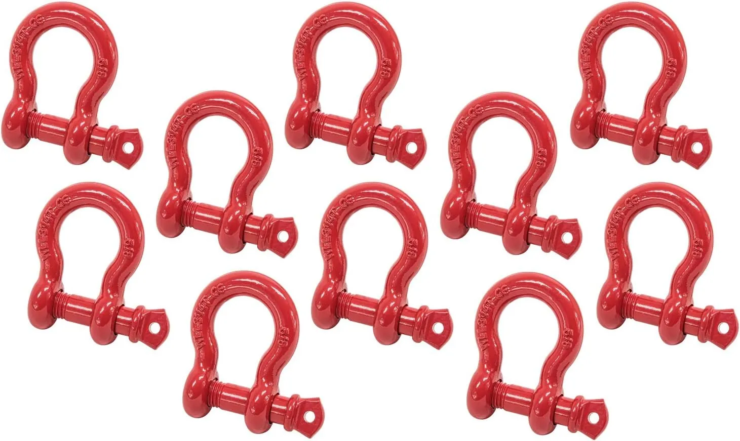 Mytee Products 5/8" Anchor Shackle Forged Carbon Steel w/Alloy Screw Pin WLL # 3.25 Tons (6,500 lbs)|Double Rust Protection Heavy Duty D Ring Shackle for Towing, Rigging & Vehicle Recovery (10 Pack)