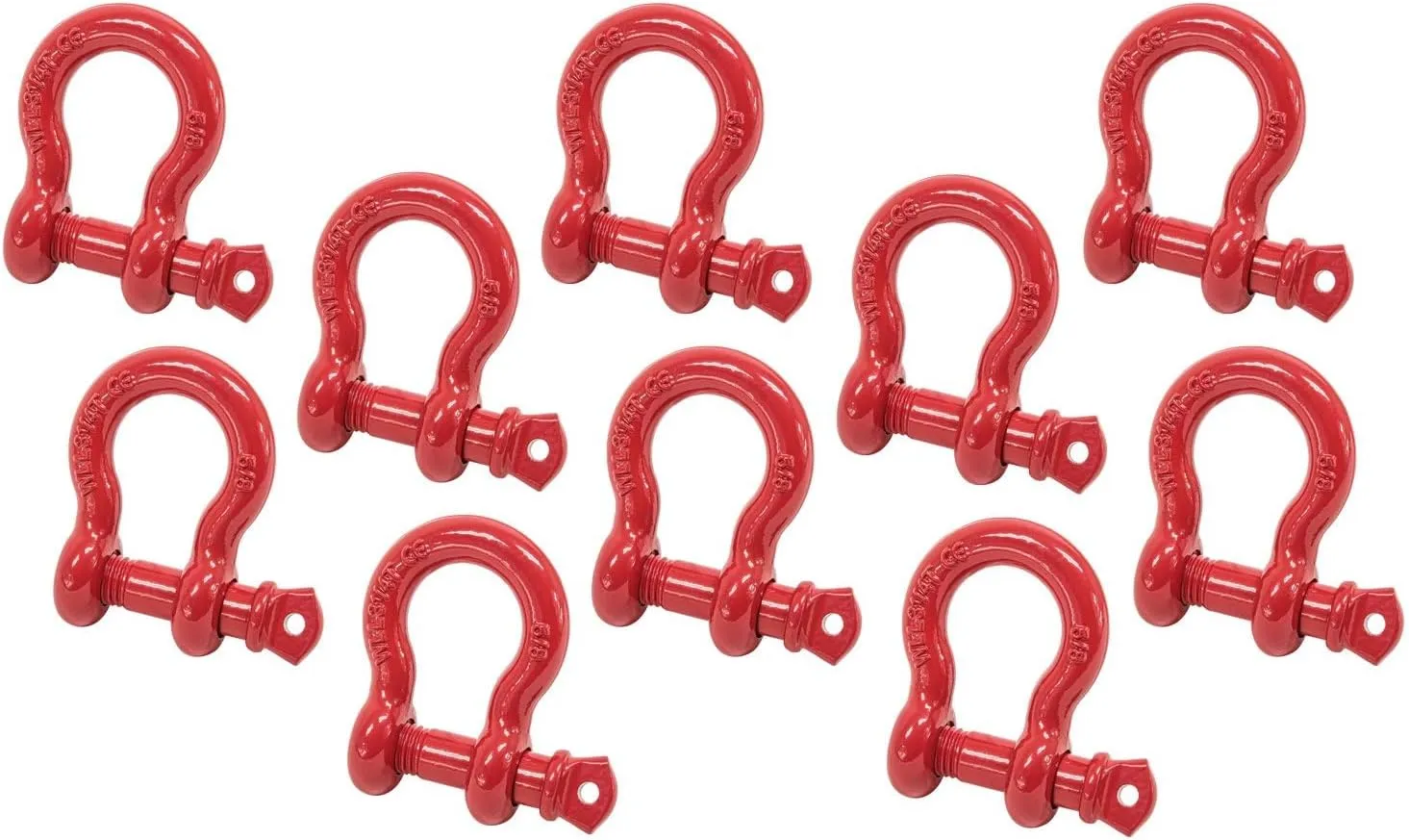 Mytee Products 5/8" Anchor Shackle Forged Carbon Steel w/Alloy Screw Pin WLL # 3.25 Tons (6,500 lbs)|Double Rust Protection Heavy Duty D Ring Shackle for Towing, Rigging & Vehicle Recovery (10 Pack)