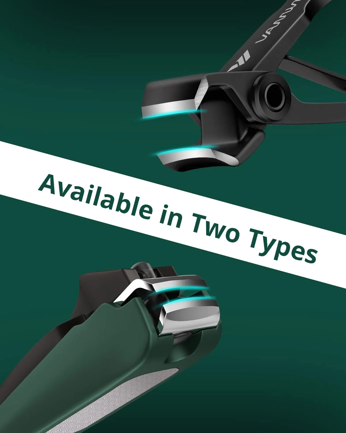 Nail Clipper Set 2 Pack, Heavy Duty Toenail Clippers for Thick Toenails and Sturdy Finger Nail Clippers with Catcher, Ultra Sharp Stainless Steel Nail Cutter Nail Clippers for Men Women Adult