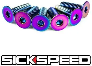 Neo Chrome Steering Wheel Screw 6Pc Bolt Kit For Nardi/Sparco/Omp/Momo P1 for Honda Civic