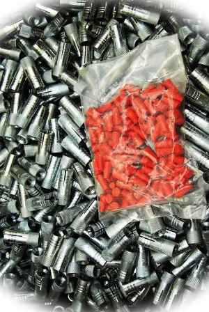 New Pack of (100) Ramset Red Head 1/4-20 x 1-1/8 Expansion Pin Concrete Anchors Flush Multi-Purpose Comprehensive Hardware Fastener Assortment Kit MoPNEM01395