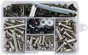 NICECNC M5 M6 Stainless Steel 177PCS Windscreen Fairing Bolts Kit Fastener Clips Screws Compatible with Motorcycle Sportbike Honda,Yamaha,Ducati,Kawasaki Suzuki,Aprilia,MV Agusta,Triumph