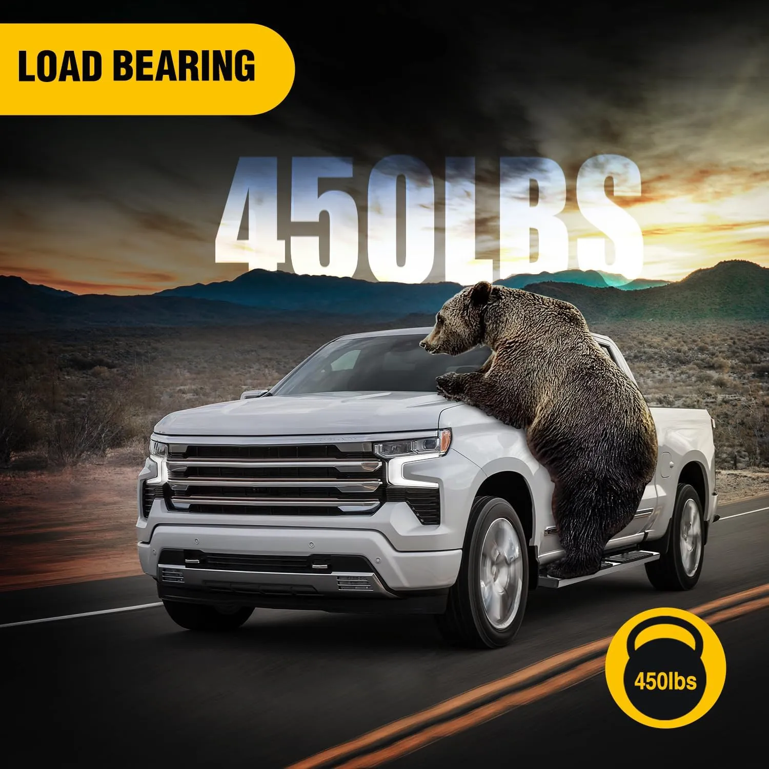 Nilight Running Boards for 2019-2024 Chevy Silverado/GMC Sierra 1500 Double Cab 2020-2024 Silverado/GMC Sierra 2500HD 3500HD 6 Inch Stainless Steel Bolt-on Side Step Nerf Bars