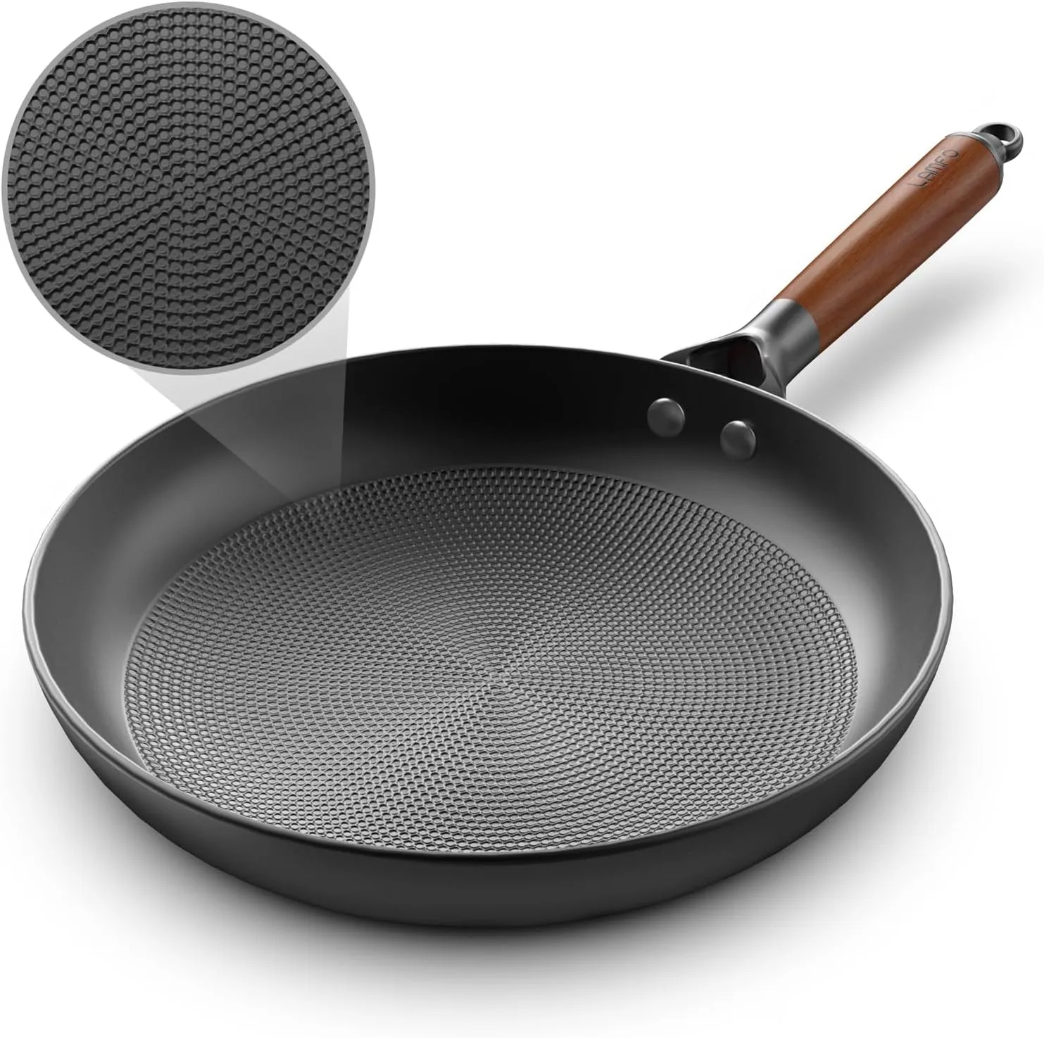 Nonstick Frying Pan Skillet,10" Inch Non Stick Frying Pans Cast Iron Skillets With Woden Handle Cookware,Oven Dishwasher Safe,Kitchen Gadgets Fathers Mothers Day Gifts