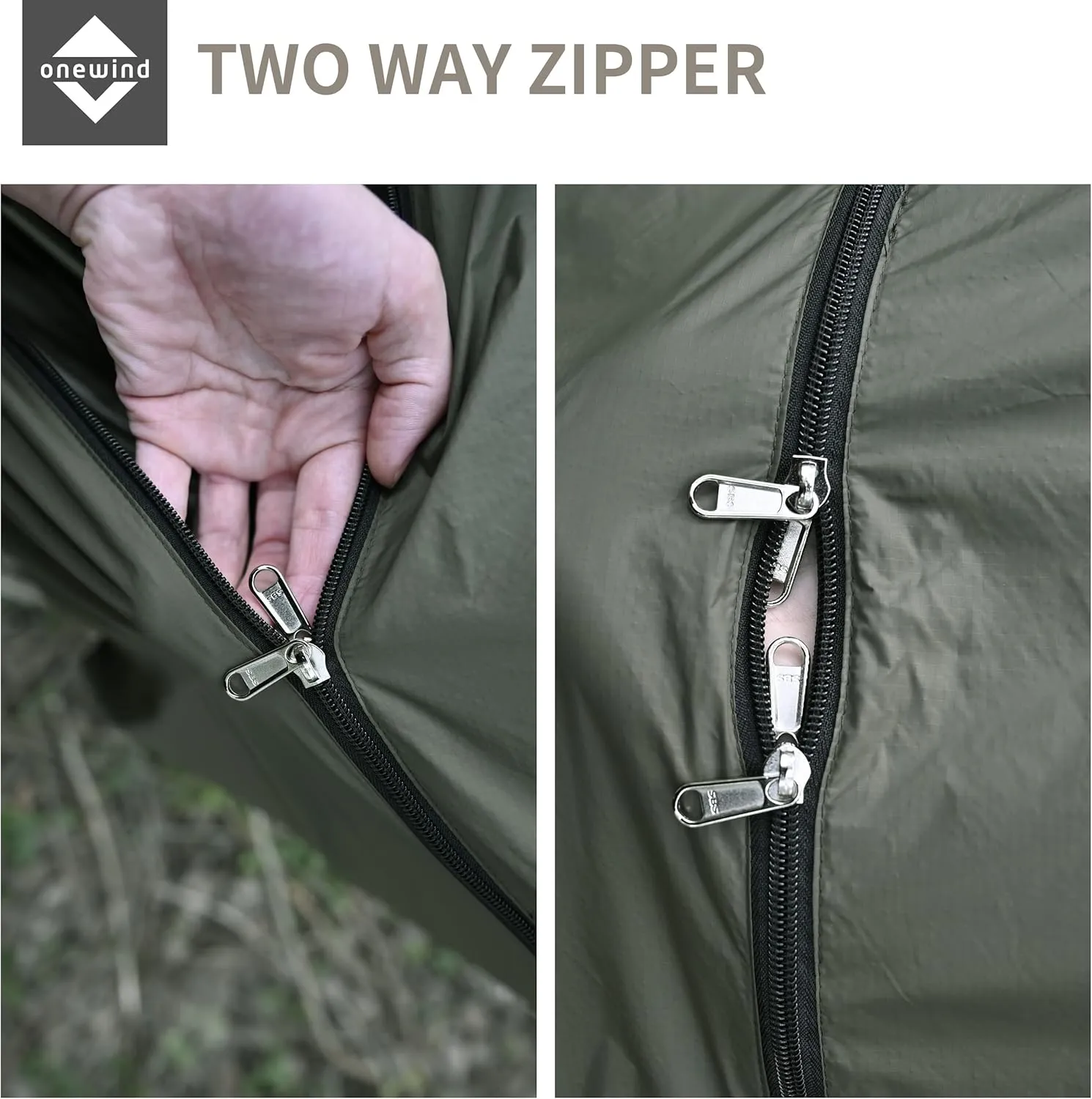 onewind Premium Hammock Zipper Windsock for Zipper Netted Hammock, Hammock Winter Sock for Wind Blocker, Lightweight and Wind-Resistant Protector for Cold Weather, OD Green