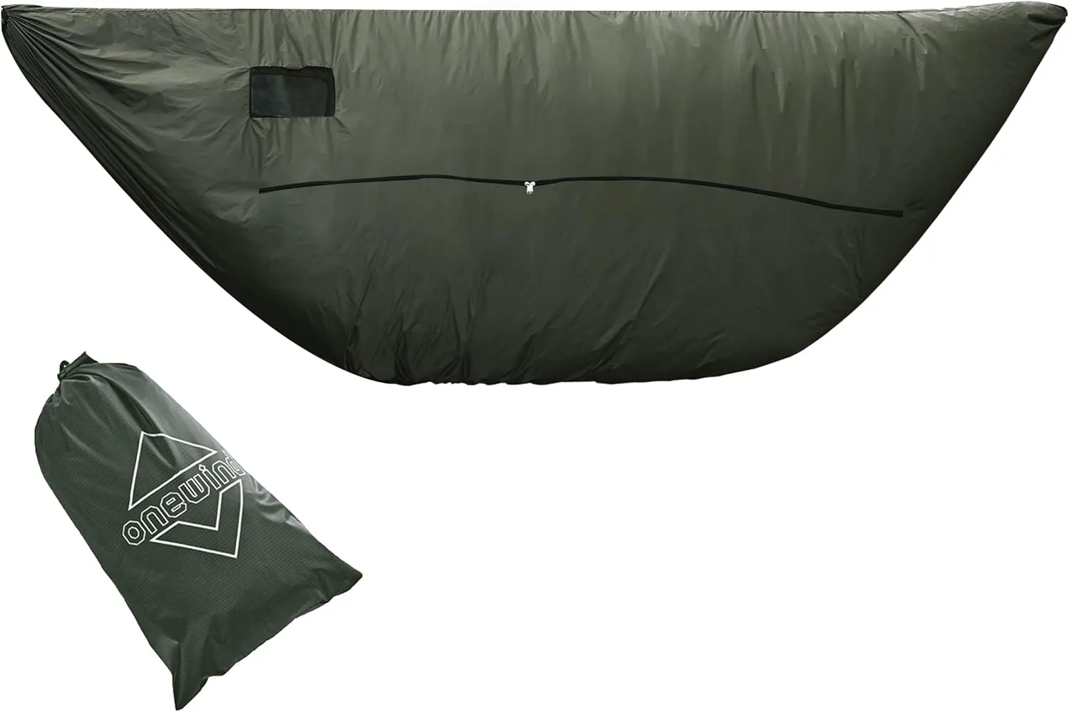 onewind Premium Hammock Zipper Windsock for Zipper Netted Hammock, Hammock Winter Sock for Wind Blocker, Lightweight and Wind-Resistant Protector for Cold Weather, OD Green