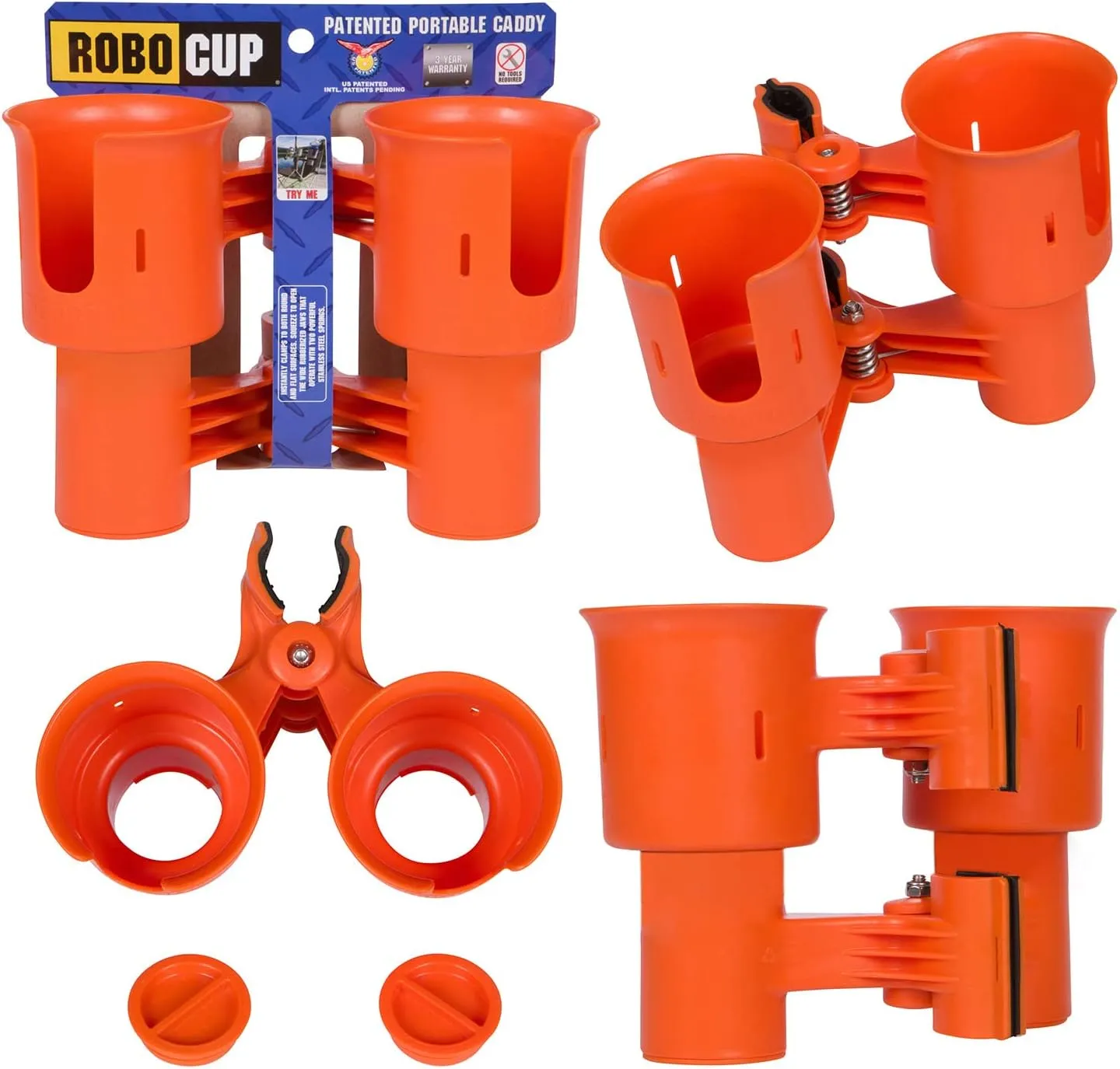 (Orange), Best Cup Holder for Drinks, Fishing Rod/Pole, Boat, Beach Chair, Golf Cart, Wheelchair, Walker, Drum Sticks, Microphone Stand