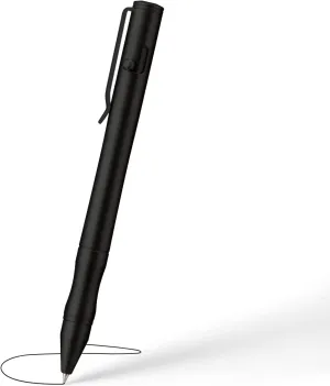 Origin-Joy 2 Pack Stainless Steel Bolt Action Pen Set, Heavy Duty EDC Pocket Gel Tactical Pen With 8 Ballpoint Refills (Black Sandblasting)