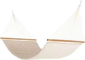 Original Pawleys Island Large Antique Beige Sunbrella Quilted Hammock with Free Extension Chains & Tree Hooks, Handcrafted in The USA, Accommodates 2 People, 450 LB Weight Capacity, 13 ft. x 55 in.