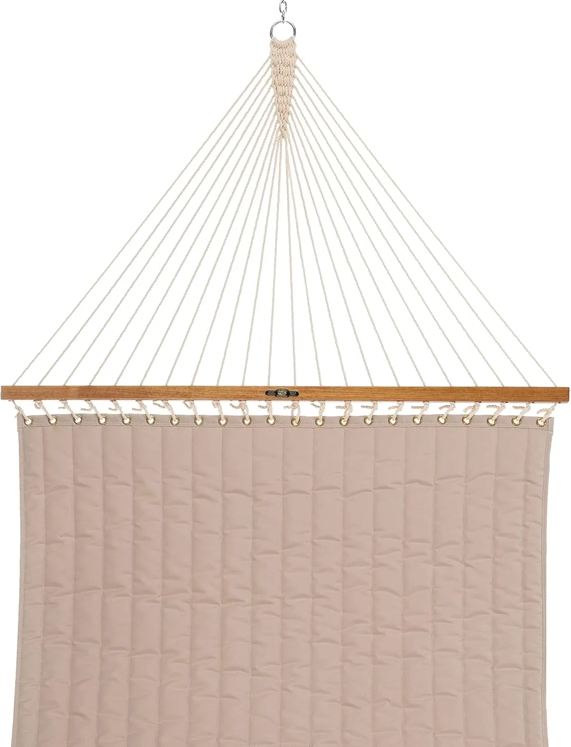 Original Pawleys Island Large Antique Beige Sunbrella Quilted Hammock with Free Extension Chains & Tree Hooks, Handcrafted in The USA, Accommodates 2 People, 450 LB Weight Capacity, 13 ft. x 55 in.