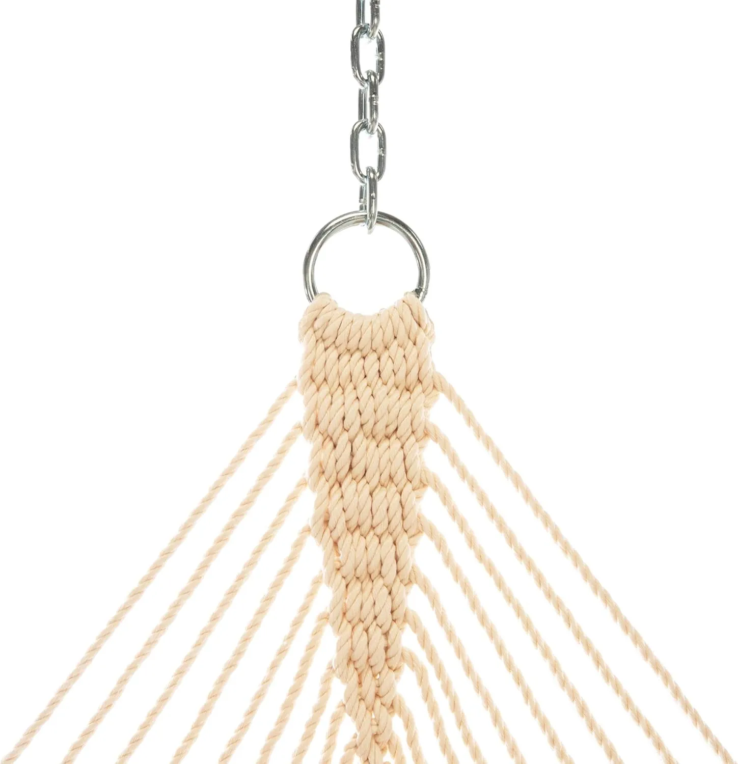 Original Pawleys Island Large Antique Beige Sunbrella Quilted Hammock with Free Extension Chains & Tree Hooks, Handcrafted in The USA, Accommodates 2 People, 450 LB Weight Capacity, 13 ft. x 55 in.