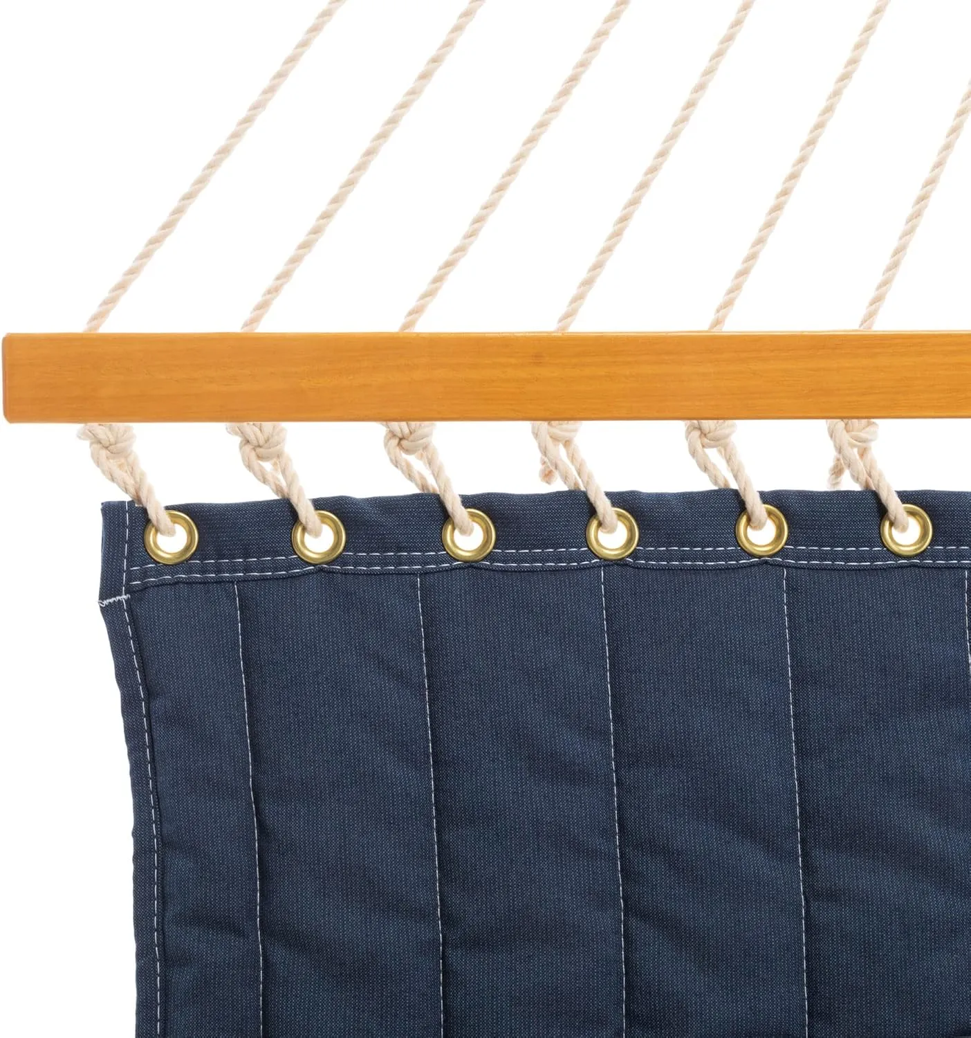 Original Pawleys Island Large Spectrum Indigo Sunbrella Quilted Hammock with Free Extension Chains & Tree Hooks, Handcrafted in The USA, Accommodates 2 People, 450 LB Weight Capacity, 13 ft. x 55 in.