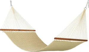 Original Pawleys Island Large Spectrum Sand Sunbrella Quilted Hammock with Free Extension Chains & Tree Hooks, Handcrafted in The USA, Accommodates 2 People, 450 LB Weight Capacity, 13 ft. x 55 in.