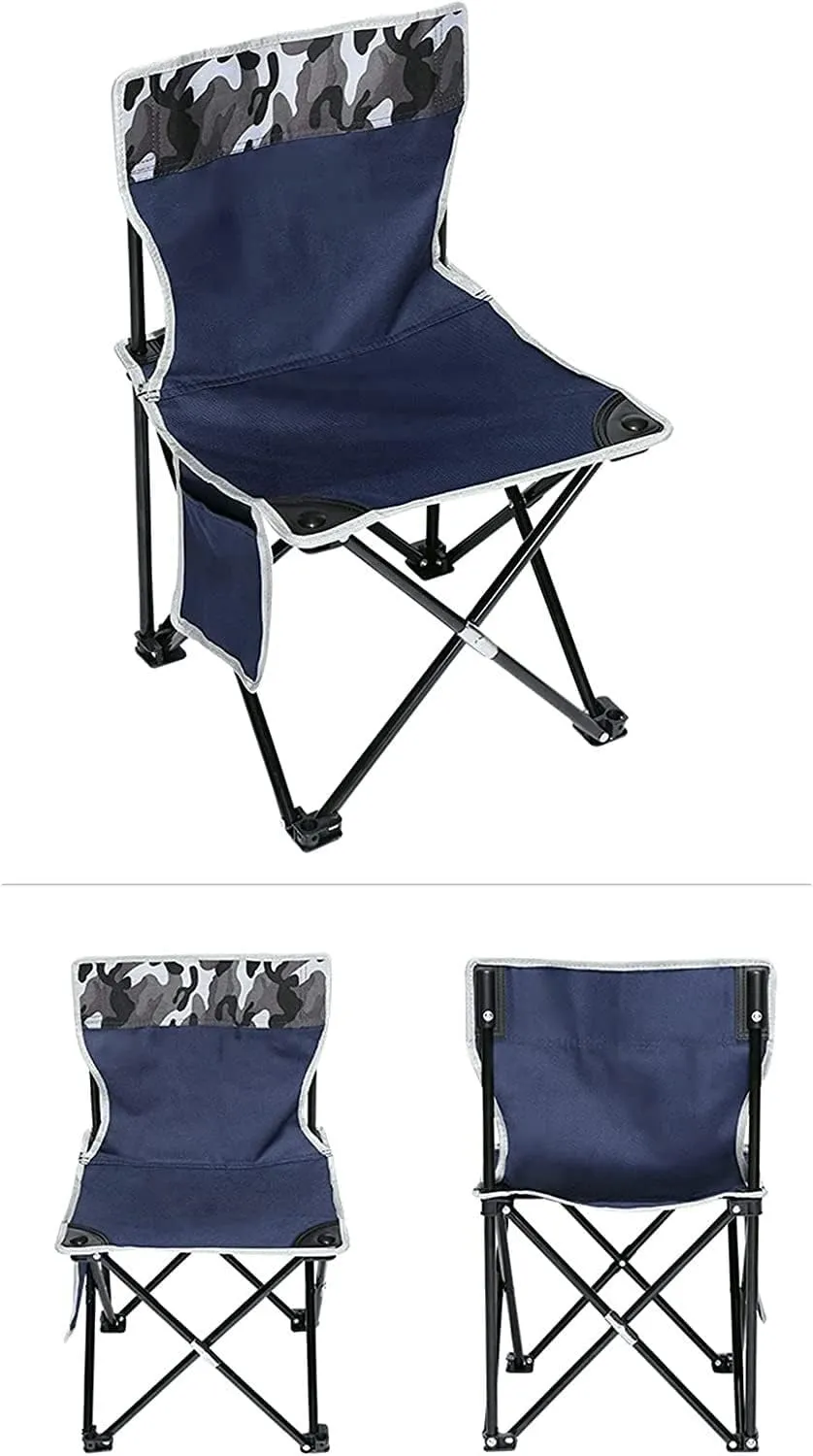 Outdoor Camp Chairs, Folding Lightweight Padded Portable Chair with Carry Bag Outdoor Camping Fishing Beach Chair for Outdoor Hiking Fishing Lawn Chairs Adults(Blue,72 * 43 * 43cm)