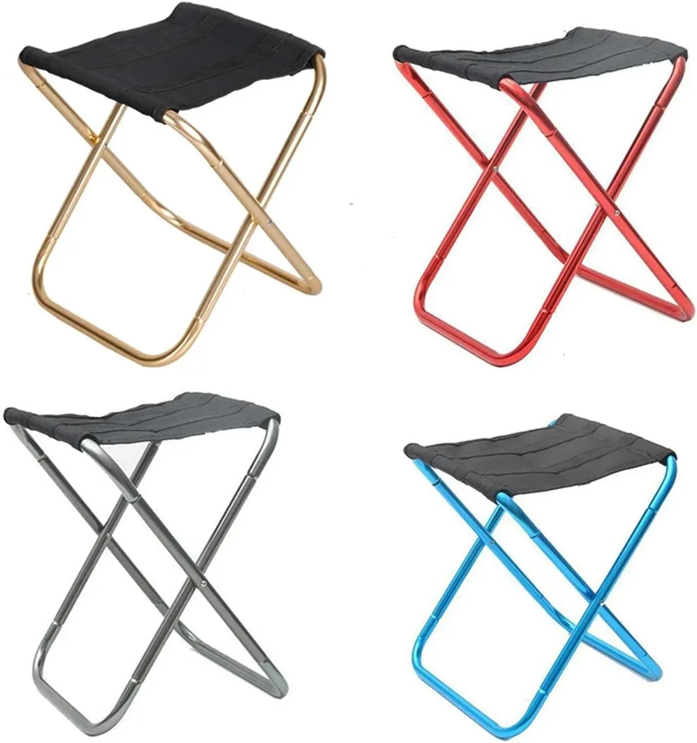 Outdoor Camping Chair Golden Aluminum Alloy Folding Chair with Bag Stool for Seat Fishing Camping(Dark Gray)