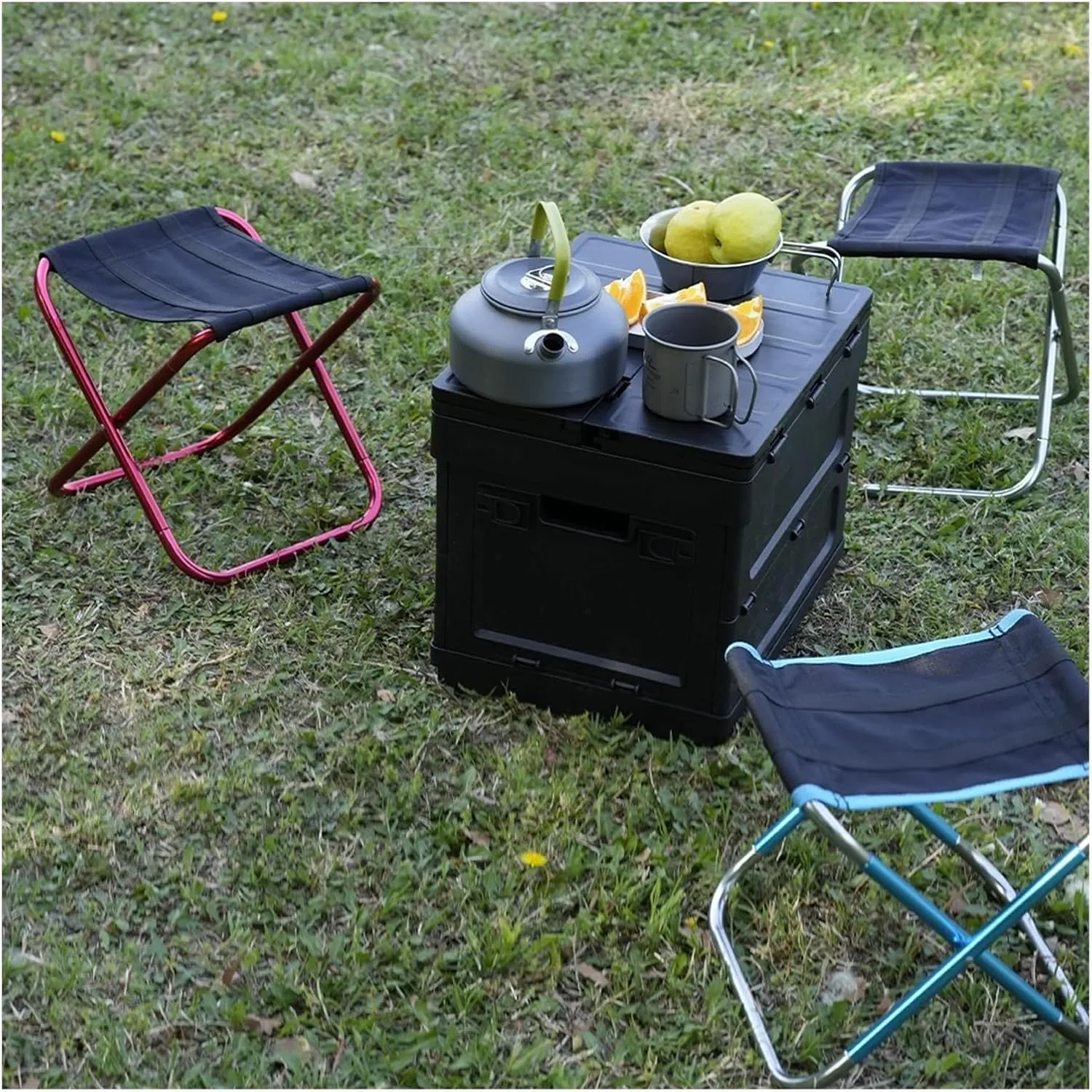 Outdoor Camping Chair Golden Aluminum Alloy Folding Chair with Bag Stool for Seat Fishing Camping(Dark Gray)