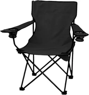 Outdoor Camping Double Armrest Folding Chair Explorer Portable Fishing Bench Art Student Back Recliner Waterproof Picnic Chair(Black)