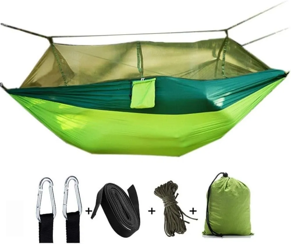 Outdoor Camping Hammock with Mosquito Net - Blue