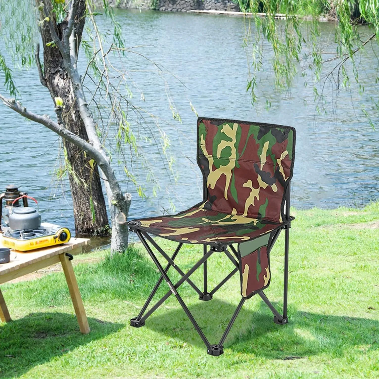 Outdoor Chair Outdoor Camping Chairs Portable Fishing Chair Fishing Leisure Folding Stool Aluminum Alloy Camping Hiking Camp Chairs (Color : 4)