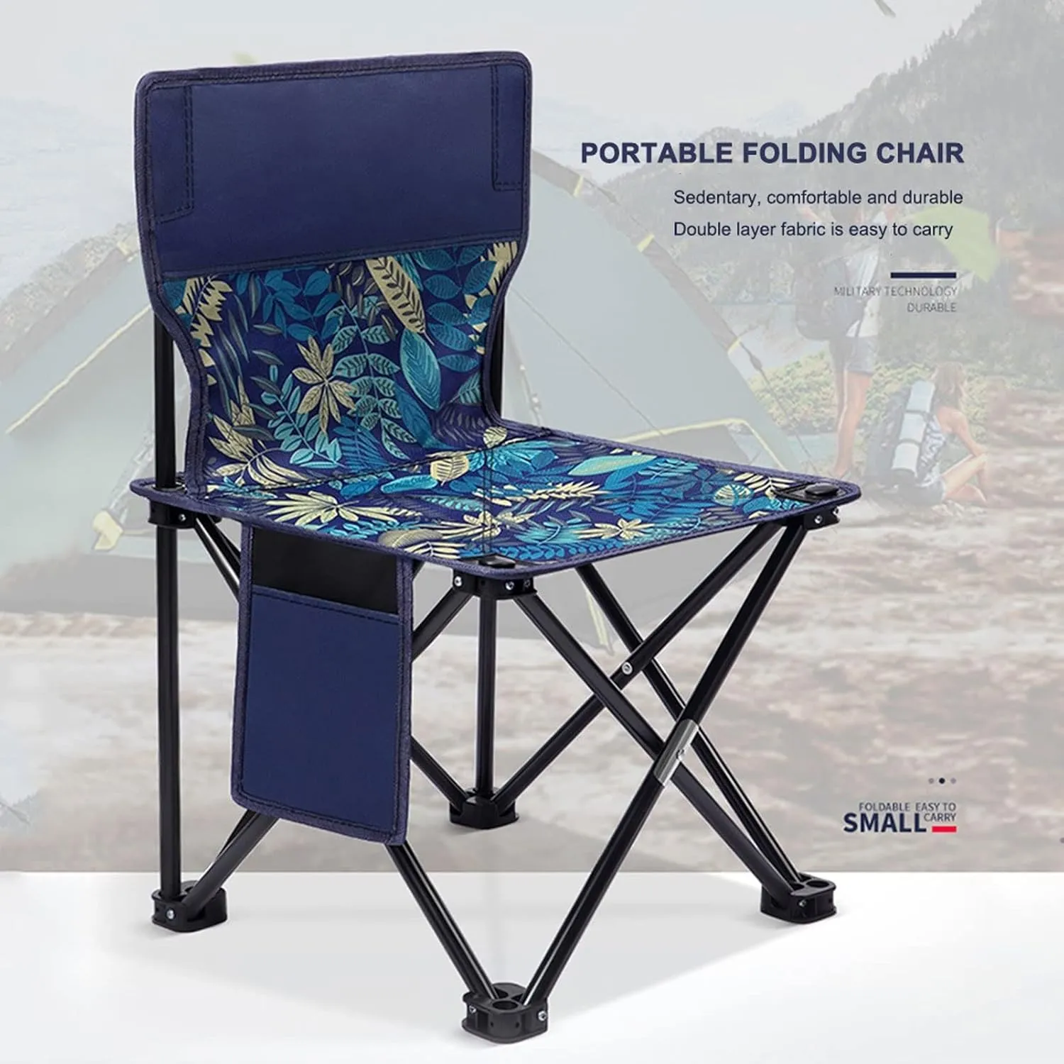 Outdoor Chair Outdoor Camping Chairs Portable Fishing Chair Fishing Leisure Folding Stool Aluminum Alloy Camping Hiking Camp Chairs (Color : 4)