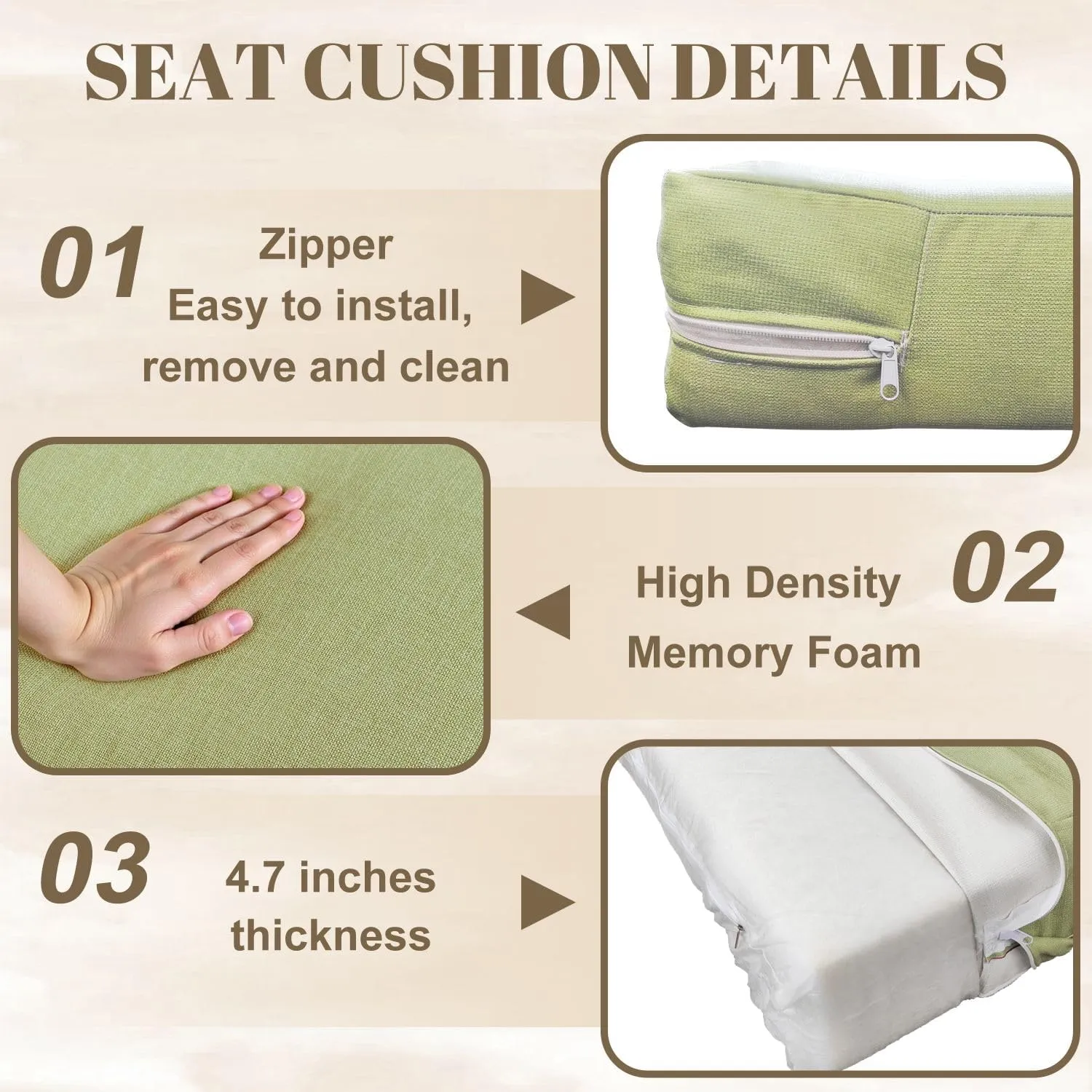 Outdoor Deep Seat Cushion Set 24 x 24 Inch, Modern Aerial Night View Manarola Fishing Village Seascape Cinque Waterproof Patio Furniture Lounge Chair Cushions for Wicker Seat Sofa Couch