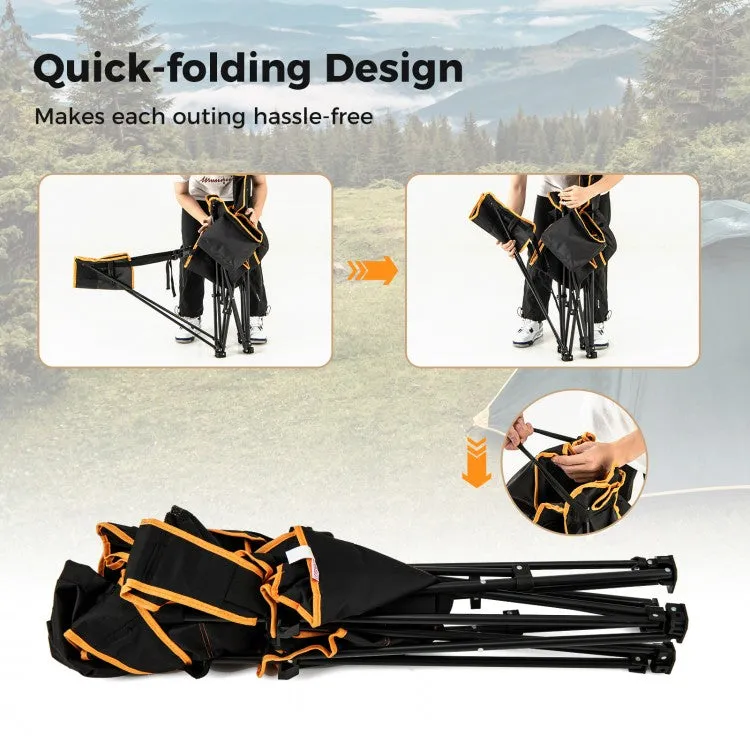 Outdoor Folding Camping Chair - Portable Leisure Chair with Footrest - Suitable for Camping, Hiking, and Fishing