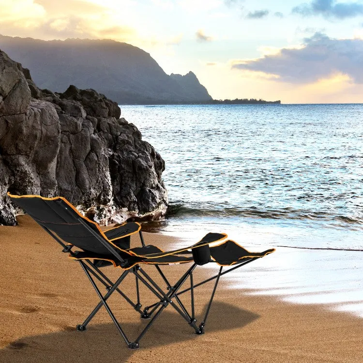 Outdoor Folding Camping Chair - Portable Leisure Chair with Footrest - Suitable for Camping, Hiking, and Fishing