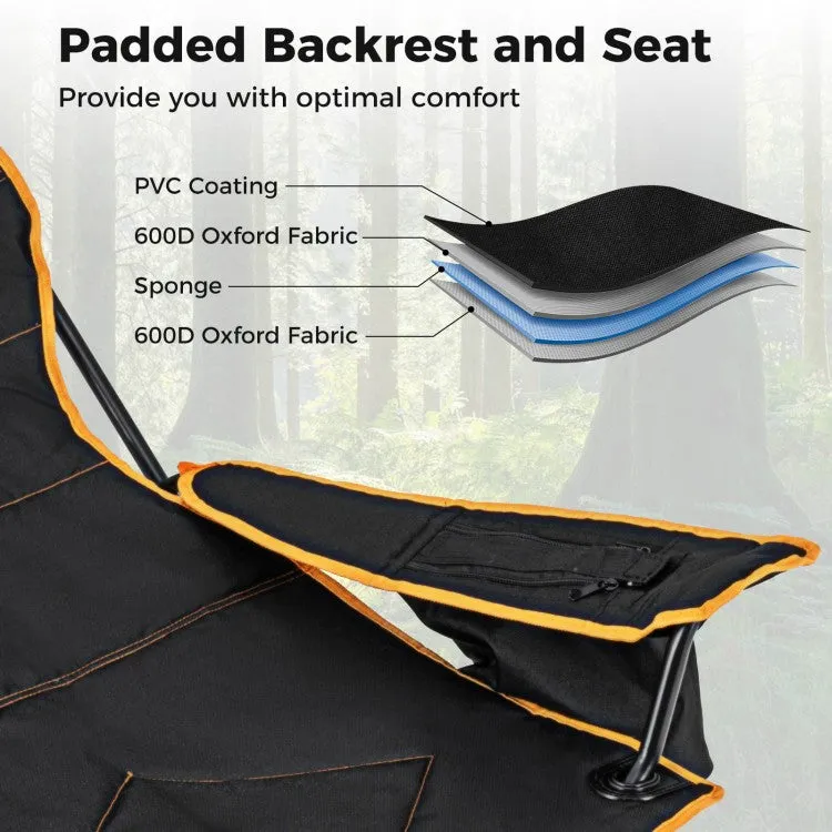 Outdoor Folding Camping Chair - Portable Leisure Chair with Footrest - Suitable for Camping, Hiking, and Fishing