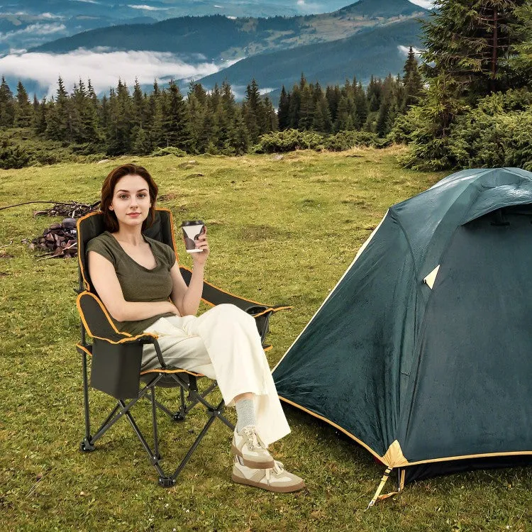 Outdoor Folding Camping Chair - Portable Leisure Chair with Footrest - Suitable for Camping, Hiking, and Fishing