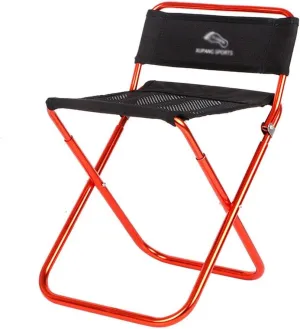 Outdoor Folding Chair Ultra Light Aluminum Alloy Portable Fishing Chair Sketching Stool Mesh Folding Chair Orange