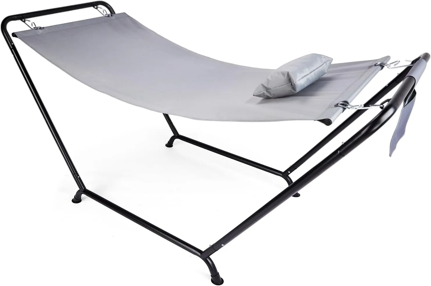 Outdoor Hammock Stand with Hammock, Heavy Duty Steel Frame, Weatherproof Polyester, Includes Pillow & Storage Bag, 600 Lbs Capacity, Easy Setup for Backyard, Balcony, Garden