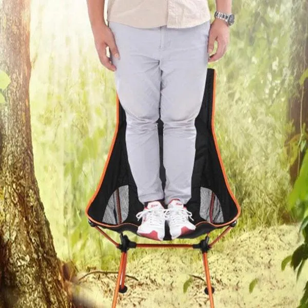 Outdoor Lengthen Portable Lightweight Folding Camping Stool Chair Seat with Bag for Fishing Festival Picnic BBQ Beach Orange