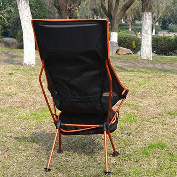 Outdoor Lengthen Portable Lightweight Folding Camping Stool Chair Seat with Bag for Fishing Festival Picnic BBQ Beach Orange