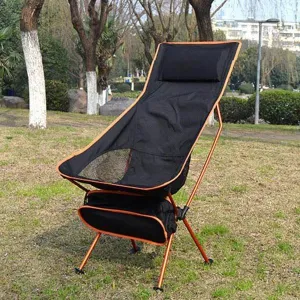 Outdoor Lengthen Portable Lightweight Folding Camping Stool Chair Seat with Bag for Fishing Festival Picnic BBQ Beach Orange
