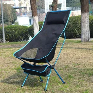 Outdoor Lengthen Portable Lightweight Folding Camping Stool Chair Seat with Bag for Fishing Festival Picnic BBQ Beach Sky Blue