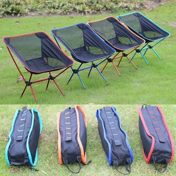 Outdoor Portable Folding Aluminum Chair for Sports Camping Fishing Picnic BBQ Red