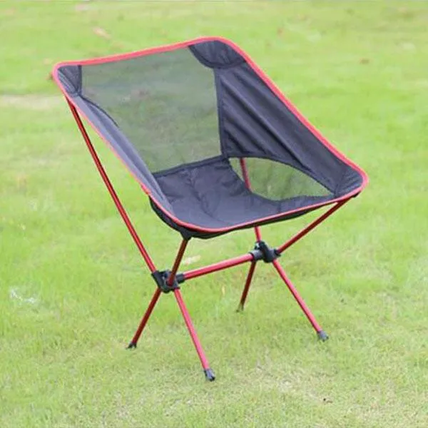Outdoor Portable Folding Aluminum Chair for Sports Camping Fishing Picnic BBQ Red