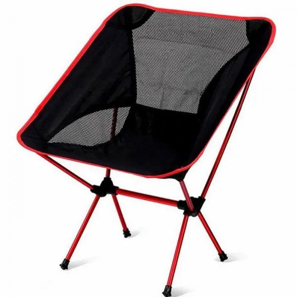 Outdoor Portable Folding Aluminum Chair for Sports Camping Fishing Picnic BBQ Red