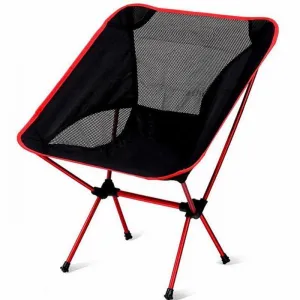 Outdoor Portable Folding Aluminum Chair for Sports Camping Fishing Picnic BBQ Red