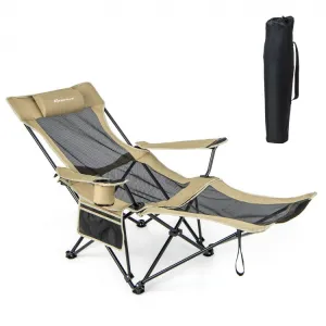 Outdoor Portable Folding Camping Chair - Adjustable Backrest - Suitable for Fishing, Picnics, and Hiking