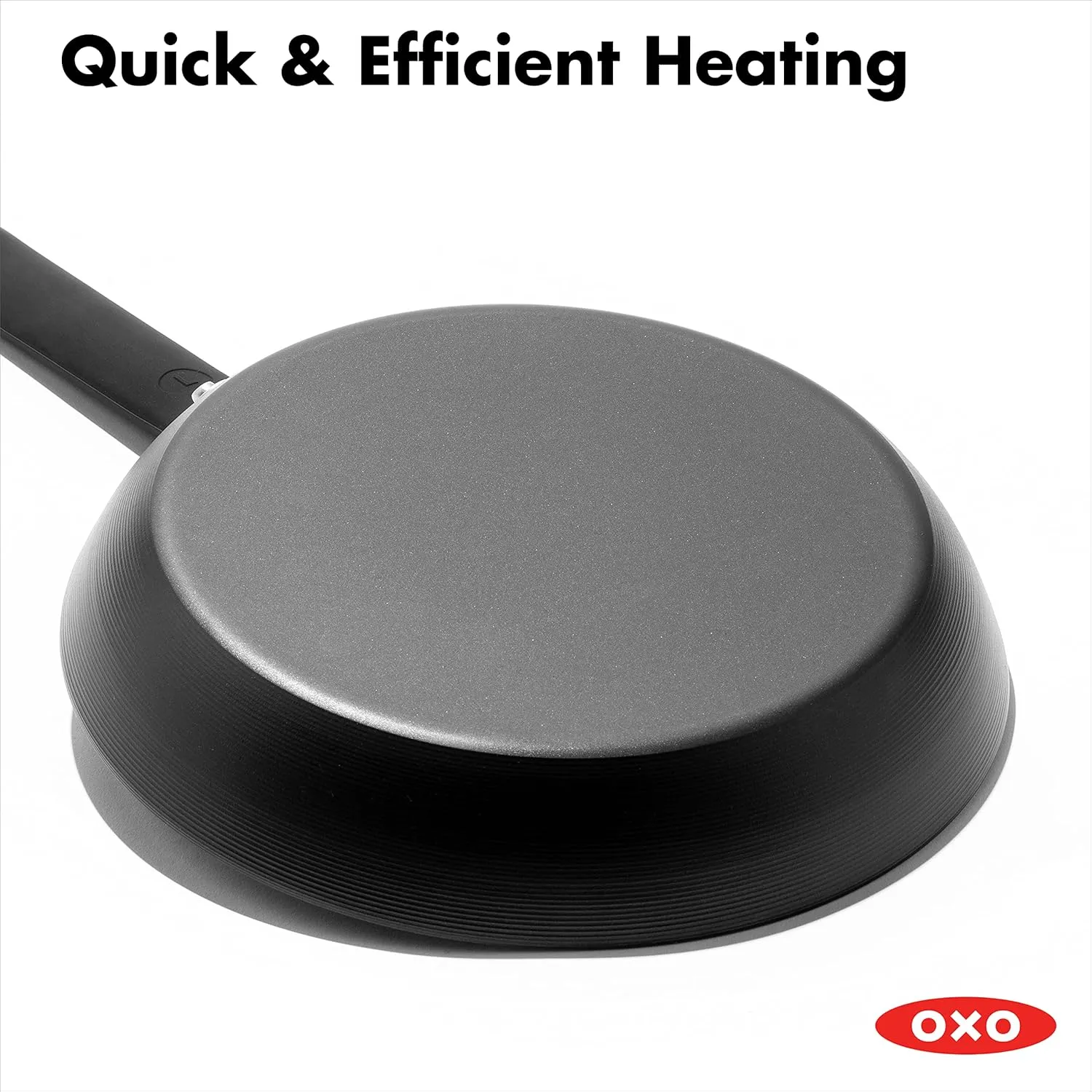 OXO Obsidian Pre-Seasoned Carbon Steel, 8" Frying Pan Skillet with Removable Silicone Handle Holder, Induction, Oven Safe, 1.8 Liters, Black